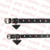 Dogs Leather Collar Pets Leashes Designers Dog Collars Adjustable Necklace Metal Triangle Logo Pet Leash4093387