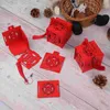 Gift Wrap 4pcs Chinese Style Wooden Candy Box Wedding Blue Bead Tassel Decorations Hollow Out Case Portable Container WeddingGift