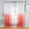 Cortina degradada azul de tul para sala de estar, cortinas transparentes para dormitorio, cocina, paneles de tul de hilo, gris, rojo, morado, techo de boda 28741195