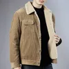 Men's Jackets Corduroy Winter Military Men 2022 Autumn Turn Down Collar Button Cotton Mens Clothing Casual Jacket Roupas MasculinaMen's