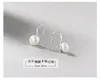 Dingle ljuskrona S925 silver naturligt sötvatten pärla diy örhängen enkel hög klack 7.5-8mm koreansk öronkrok