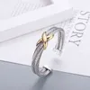 Armband Dy Double ED Wire Cross Women Fashion Trend Platinum Plated Color Hemp X Armband Ring Opening Jewelry300a