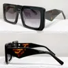 Occhiali Symbole Acetat-Sonnenbrille SPR23YS, übergroßes Design, großes Fassungsvermögen, geometrische Bügel in kontrastierenden Farben, traditionelles Dreieckslogo, mit Originalverpackung
