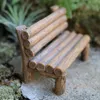 Dekorativa föremål Figurer Miniatyr Fairy Garden Bench Träutseende Harts Mini Park levererar ornament Tillbehör Dollhouse Möbler