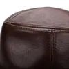 Berets Erwachsene Echtleder Hut Herren Fedoras Rindsleder Hüte Britische Herren Panama Fashion Cap Jahr Geschenk B-7144Berets Wend22