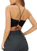 Womens Sexy Criss Cross Lace Up Sling Basic Bow Tie Crop Top 220607