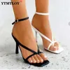 Sandal Shoes N Band Party Dress Pump Peep Toe Strap Strap Women Summer Fashion Thin High Heels Gladiator 220610