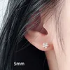 Stud Sterling Silver Plated 14K Gold 5mm Zircon Earrings For Women Simple Temperament Small Pentagram All-match EarringsStud