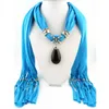 Runmeifa Pendant Necklace Scarf For Women Chiffon Cotton With Foulard Femme Accessories Free Drop