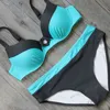 Dwuczęściowe kobiety kąpielowe pchaj seksowne bikini letnie plaż