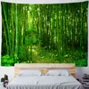 Tapestry Bamboo Forest Bird Landscape Painting Carpet Wall Hanging Psychedelic