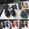 Italien Designer Tribute High-Heel Sandalen Party Mode 100 % Leder Tanzschuh Sexy 10 cm Wildleder Damen Metallschnalle dicke Ferse Damenschuhe