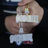 Kettingen Goud Rose Verzilverd Letter GOD LIFE Hanger Met Volledige Kubieke Zirkoon Verharde Grote Grote Punk Ketting Voor mannen Hip Hop Jewelr275A