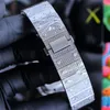 AMG Montree De Luxe Mens 40mm 8215 Otomatik Mekanik Hareket 316L Çelik Kılıf Renkli Babysbreath Elmas İzle Kol saatleri Su Geçirmez
