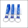 Party Favor Event Supplies Festive Home Garden Blue Letter Car Keychains Accessories Key Buckle Keyring Keep America Great For President S