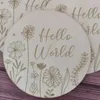 Party Decoration 20 Hello World Wood Discs Round Born Pography Props Milestone Disc