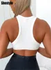 Women's Tanks & Camis Shestyle Underwire Women Tank Tops Supportive Sheer Rib-Knit Solid Sleeveless Asymmetrical O-Neck Basic Crop SummerWom
