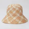 Szerokie brzegowe czapki Raffii splot wiadra dla kobiet składane sun UV designer luksusowe szydełko na plażę hurtową