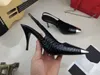 Fashion party fashion 100% leather Pointed Dance shoe new sexy designer high heels Super Lady wedding Metal buckle Beach Women shoes L