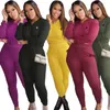 Fitness Sportswear Tracksuits Sportswear Empurre conjuntos de duas pe￧as Mulheres Fashion Casual Tracksuits Skinny Slave Top e cal￧a Conjunto N212