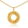 Pendant Necklaces Stainless Steel Fashion Gold Round Roman Necklace For Women Wedding Party Charm Jewelry GiftPendant