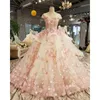 Vestidos De Novia Arapça Lüks Boncuklu Dantel Gelinlik Uzun Kollu 3D Çiçek Düğün Gelin Törenlerinde Robe De Mariee Prenses Artı Boyutu Suudi Arapça Dubai Gelin Kıyafeti