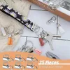 Keychains 32Mm Key Fob Hardware With Split Rings Set Assorted Colors Tail Clips For Wristlet Clamp Lanyard Keychain DIY ToolKeychains