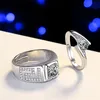 Кристаллическая пара кольца, установленные для женщин -кольца для пары для обручальных колец для мужчин для мужчин.