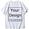 Summer Customized Printed Tshirt Leisure Men's Tops Your Own Design Summer DIY White Blouse Shirts 220608