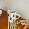 Tasses Saucers Crème French ours Tasse tenant une tasse en céramique grande capacité tasse de café au lait