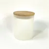 Wholesale 6oz Sublimation Frosted Candle Holders With Bamboo Lid Heat Transfer Scented Candle Cup DIY Atmosphere Festival Glass Gifts A12