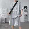 Hybskr Summer Big Bear Short Sleeve Suits Suits Cartoon Graphic Streetwear Shorts T Shirt 5XL Sets Design Design Clothing 220718