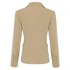 TOP QUALITY Stylish Classic Designer Blazer Women's Double Breasted Metal Lion Buttons Blazer Jacket Outer Wear Khaki 220402
