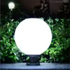 Okrągłe lampy słoneczne LED Piłka Kształt Pilar Light White Akrylowe Globe Outdoor Wodoodporny Light Light Ogrodzenie Oświetlenie Krajobraz Garden Courtyard Garden