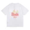 8kk1 Mode American Street Brand Rhude T-shirts à manches courtes Los Angeles Hommes et Femmes Pull Tendance Bottoming Fat Guy Loose Te In0v