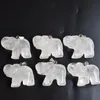 ペンダントネックレス卸売6PCS/ロット最高品質彫刻天然石の象チャームクリスタルペンダントフィットジュエリーメーカー