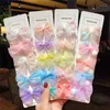 Hårtillbehör 5st/Set 2022 Korea Sale Children Söta Bow Knots Clips Kids Girl Lovely Hairpins Barrettes Fashion Head