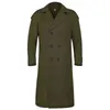 Men's Wool & Blends Solid Korean Fashion Casual Single Breasted Mens Overcoat Winter Jacket Men Turn Down Collar Long Woollen Wind Coat T220810