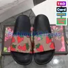 Designer flache Slides Strandsandalen Männer Frauen Hausschuhe mit OG-Box Staubbeutel Mode Luxus Blumendruck Bloom Sommer Indoor Outdoor Dusche Slide Sandale