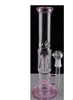 Pink Bong Uchwyt lodu Hookah Glass Water Bong Rigs Percolater Dab Rig Rip Recycler 18 mm Banger Smoking