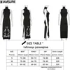 Iamsure Dark Split Side Side Summer Dress Gothic Sexy Slim Slim Turtleneck Рукока