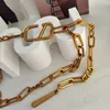 valentinolies Designer Chain Belt Metal Letter Waistband Vintage Women Gold Versatile Light Waist Chains Belts Clothing Accessories 7763