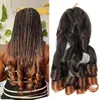 22" French curly braiding hair Spiral Curl Braiding Hair 75g/pcs Pre Stretched Crochet Braiding Hair Extensions French Curls LS04