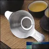 Tea Strainers Teaware Kitchen Dining Bar Home Garden Stainless Steel Infuser Double Ear Strainer Teapot Loose Leaf Spice Filter Accessori