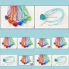 Pendant Necklaces Pendants Jewelry Murano Glass 6Color Heart Necklace Fashion For Women Gift Mixed Color D Dhj24