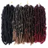 Mtmei Hair 14 "Butterfly Locs Crochet Krótkie Trudne Faux Braids Pre zapętlone Bob Natural Soft 220402