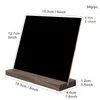 パーティーデコレーション4ピース/ロット素朴な木製黒板木材通知チョークボードスタンドのウェディングテーブル用品シートクリスマスタグ