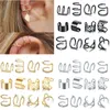 Clip-on & Screw Back 12pc Stainelss Steel Clip On Ear Cuff Earrings Fake Cartilage Lot Non Piercing Set For Women