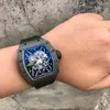 ميكانيكا رجالي الفاخرة تشاهد Wristwatch Richa Milles مجوفة للتكنولوجيا الألياف الكربونية المد والرجال للرجال الرياضة الميكانيكية الرياضية OZP8