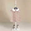 Kids Little Girls Handmade Smocked Floral Flower Print Dresses 2022 New Summer Toddler Girl Princess Vintage Smock Dress G220506